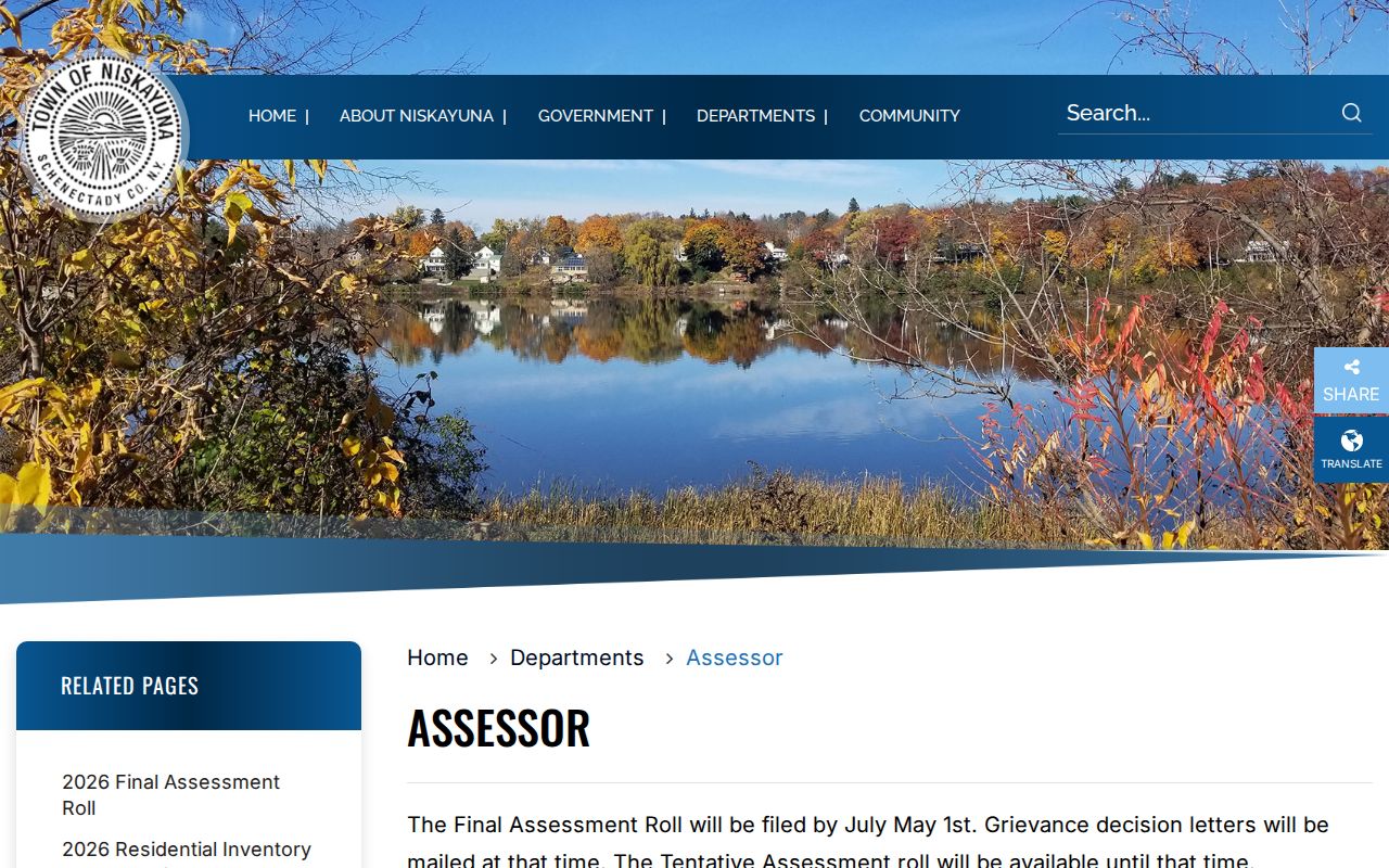 Niskayuna residents directory assessor records page