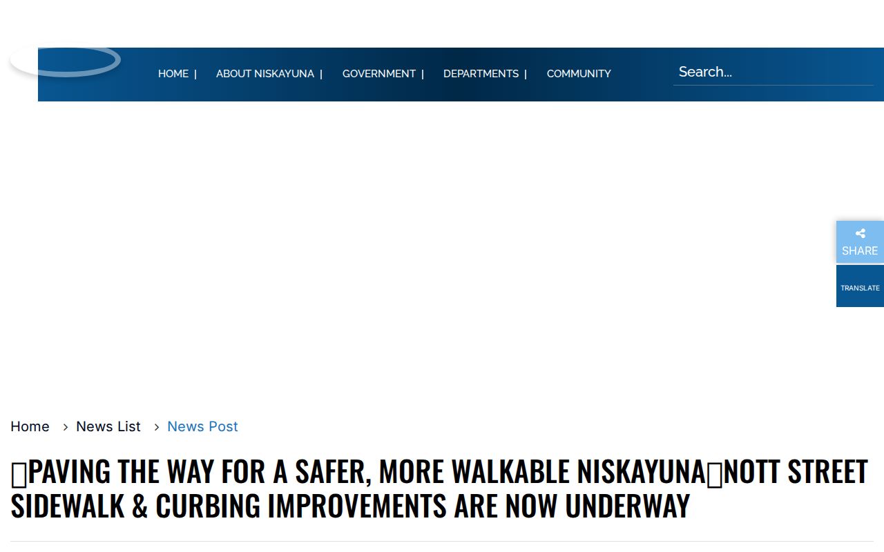 Niskayuna neighbors Nott Street sidewalk project notice