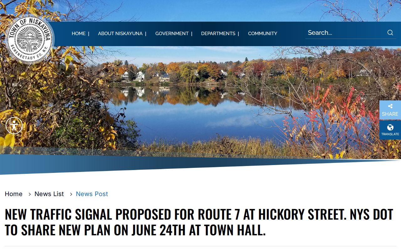 Niskayuna neighbors Route 7 corridor project notice