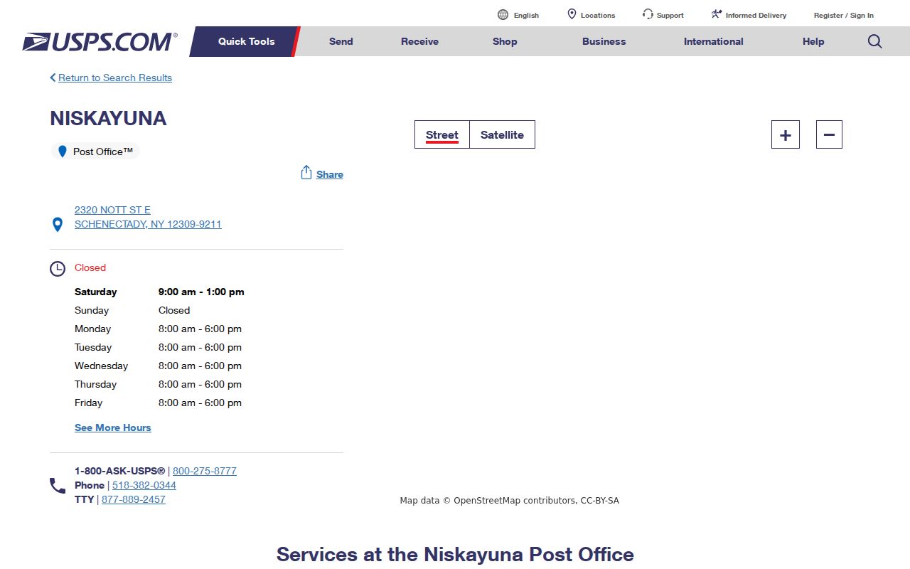 Niskayuna ZIP Code Directory USPS post office listing